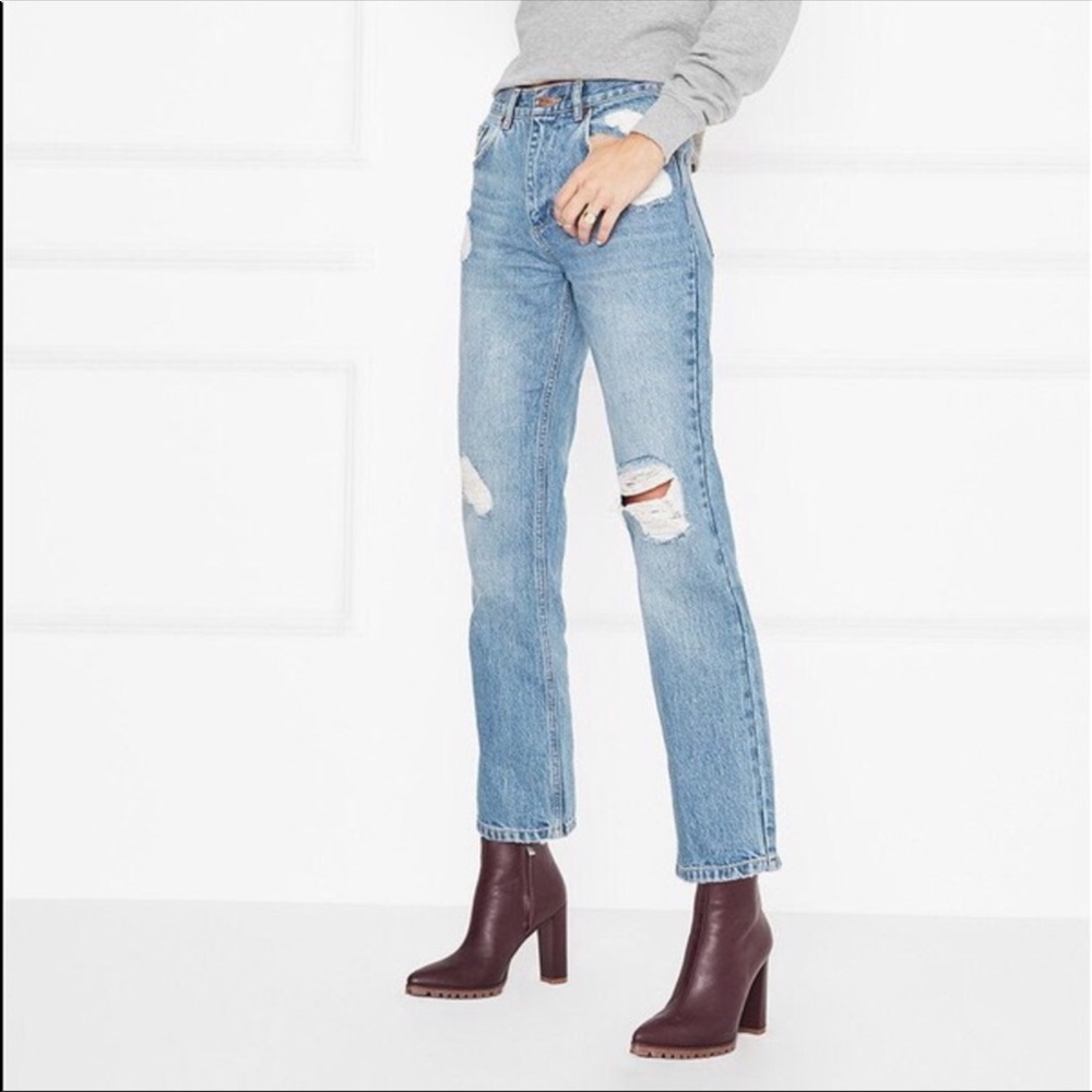 Anine Bing Light Blue Distressed Jeans